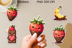 Funny chocolate stickers | Strawberry chocolate sticker PNG Product Image 1
