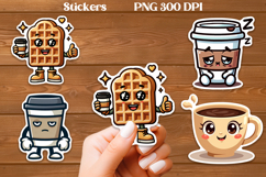 Funny food and drink character stickers printable PNG design Product Image 1