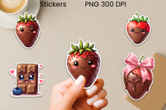 Funny chocolate stickers | Strawberry chocolate sticker PNG Product Image 1