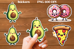Funny food and drink character stickers printable PNG design Product Image 1