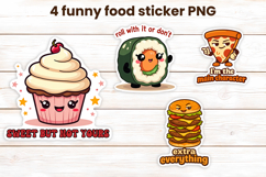 Sarcastic quote food character stickers printable Product Image 1