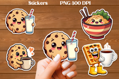 Funny food and drink character stickers printable PNG design Product Image 1