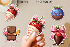 Funny chocolate stickers | Strawberry chocolate sticker PNG Product Image 1