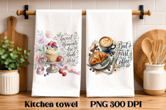 Cozy Kitchen Towels PNG with Bakery Product Image 1