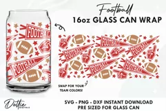 American Football Libbey Glass Can Wrap SVG 16oz Vector Product Image 1