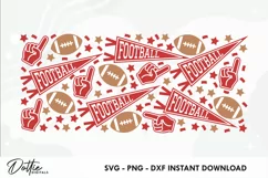 American Football Libbey Glass Can Wrap SVG 16oz Vector Product Image 2