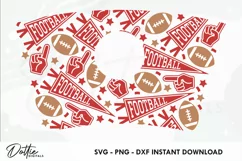 American Football Starbucks 16oz Hot Cup Wrap SVG Vector Product Image 2