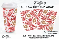 American Football No Hole Starbucks 16oz Hot Cup Wrap SVG Product Image 1