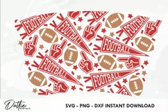 American Football No Hole Starbucks 16oz Hot Cup Wrap SVG Product Image 2