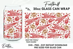 American Football Libbey Glass Can Wrap SVG 20oz Vector Product Image 1