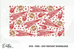 American Football Libbey Glass Can Wrap SVG 20oz Vector Product Image 2