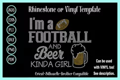Football Rhinestone or Vinyl SVG Template - Beer Kinda Girl Product Image 1