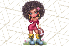 Football Girls Clipart PNG, Glitter Game Day Fashion Product Image 4