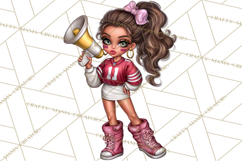 Football Girls Clipart PNG, Glitter Game Day Fashion Product Image 5