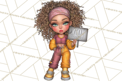 Football Girls Clipart PNG, Glitter Game Day Fashion Product Image 3