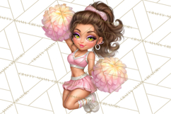 Football Girls Clipart PNG, Glitter Game Day Fashion Product Image 4