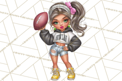 Football Girls Clipart PNG, Glitter Game Day Fashion Product Image 5