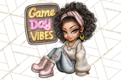 Football Girls Clipart PNG, Glitter Game Day Fashion Product Image 3