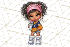 Football Girls Clipart PNG, Glitter Game Day Fashion Product Image 4