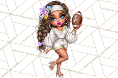 Football Girls Clipart PNG, Glitter Game Day Fashion Product Image 3