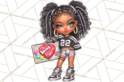 Football Girls Clipart PNG, Glitter Game Day Fashion Product Image 4