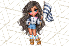 Football Girls Clipart PNG, Glitter Game Day Fashion Product Image 2