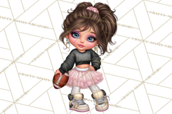 Football Girls Clipart PNG, Glitter Game Day Fashion Product Image 3