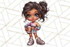 Football Girls Clipart PNG, Glitter Game Day Fashion Product Image 2