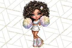 Football Girls Clipart PNG, Glitter Game Day Fashion Product Image 3