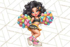 Football Girls Clipart PNG, Glitter Game Day Fashion Product Image 5