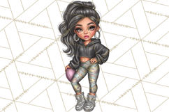 Football Girls Clipart PNG, Glitter Game Day Fashion Product Image 2