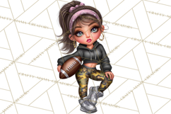 Football Girls Clipart PNG, Glitter Game Day Fashion Product Image 3