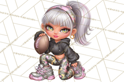 Football Girls Clipart PNG, Glitter Game Day Fashion Product Image 4