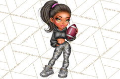 Football Girls Clipart PNG, Glitter Game Day Fashion Product Image 5