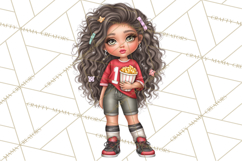 Football Girls Clipart PNG, Glitter Game Day Fashion Product Image 2