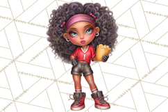 Football Girls Clipart PNG, Glitter Game Day Fashion Product Image 3