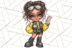 Football Girls Clipart PNG, Glitter Game Day Fashion Product Image 4
