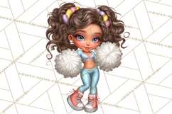 Football Girls Clipart PNG, Glitter Game Day Fashion Product Image 5