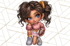Football Girls Clipart PNG, Glitter Game Day Fashion Product Image 2