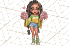 Football Girls Clipart PNG, Glitter Game Day Fashion Product Image 3