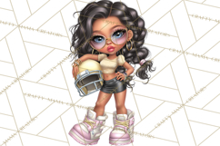 Football Girls Clipart PNG, Glitter Game Day Fashion Product Image 5