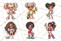 Football Girls Clipart PNG, Glitter Game Day Fashion Product Image 3