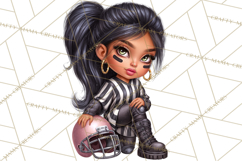 Football Girls Clipart PNG, Glitter Game Day Fashion Product Image 3