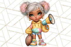 Football Girls Clipart PNG, Glitter Game Day Fashion Product Image 5
