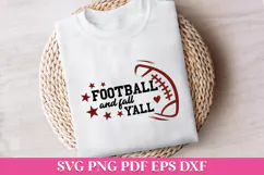 Football and Fall Y'all SVG Quote Product Image 1