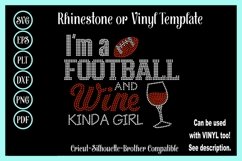 Football Rhinestone or Vinyl SVG Template - Wine Kinda Girl Product Image 1