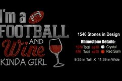 Football Rhinestone or Vinyl SVG Template - Wine Kinda Girl Product Image 2