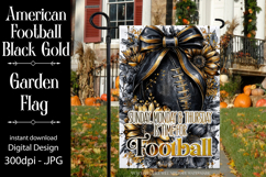 Football Garden Flag, Black Gold Football Garden Flag, d3 Product Image 1