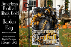Football Garden Flag, Black Gold Football Garden Flag, d4 Product Image 1