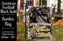 Football Garden Flag, Black Gold Football Garden Flag, d5 Product Image 1